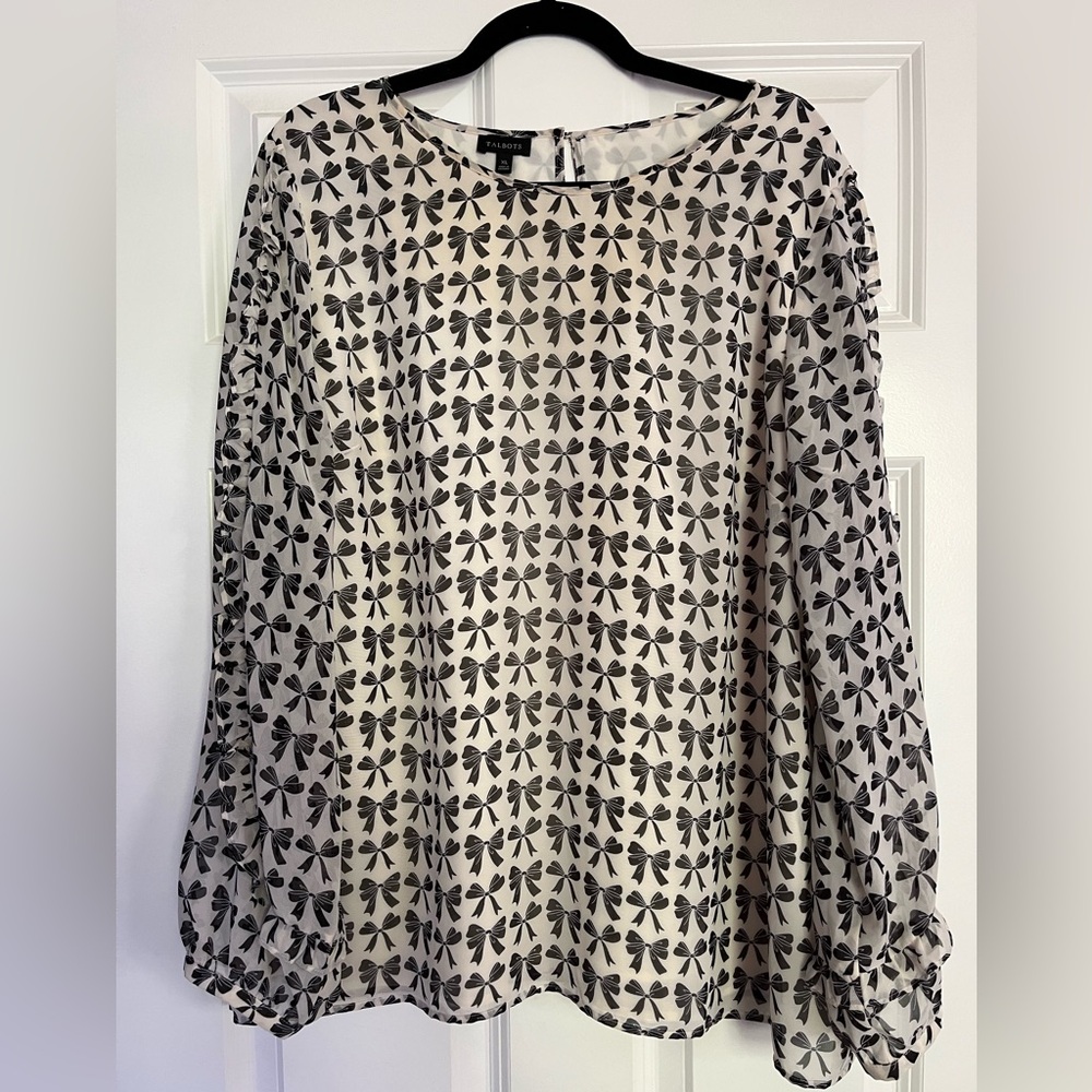 Talbots Bow-print Women's Blouse
